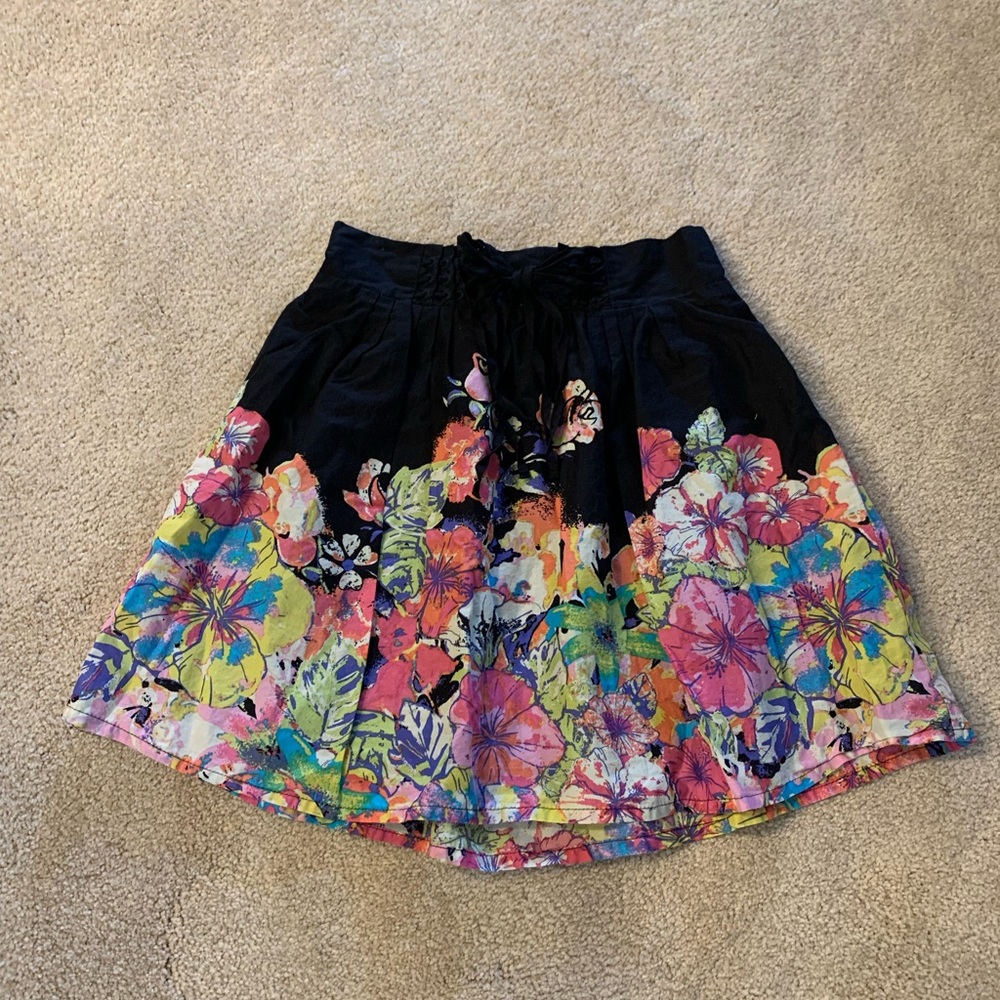 Floral Linen Skirt